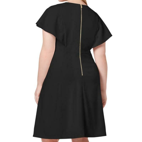 Calvin Klein Womens Plus Flutter Sleeves Knee-Leng - Picture 2 of 2